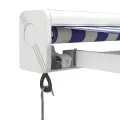 Auvent rétractable bleu et blanc 4x3 m tissu et aluminium