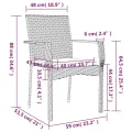 Ensemble à manger de jardin 9 pcs coussins gris résine tressée