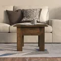 Table basse chêne fumé 55x55x42 cm bois d'ingénierie