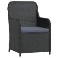 Ensemble à manger de jardin avec coussins 9 pcs noir
