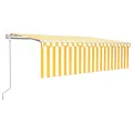 Auvent rétractable automatique avec store 5x3 m Jaune et blanc
