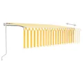 Auvent rétractable automatique avec store 5x3 m Jaune et blanc