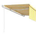 Auvent rétractable automatique avec store 5x3 m Jaune et blanc