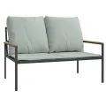 Salon de jardin avec coussins 3 pcs anthracite acier