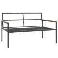 Salon de jardin avec coussins 3 pcs anthracite acier