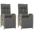 Ensemble à manger jardin 4pcs et coussins Gris Résine tressée