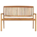 Banc de jardin empilable et coussin 128,5cm Bois de teck massif