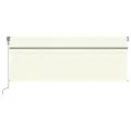 Auvent automatique et store capteur de vent et LED 4x3 m Crème