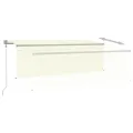 Auvent automatique et store capteur de vent et LED 4x3 m Crème