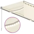 Auvent automatique et store capteur de vent et LED 4x3 m Crème