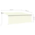 Auvent automatique et store capteur de vent et LED 4x3 m Crème