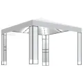 Tonnelle avec double toit et lumières LED 3x3 m Blanc