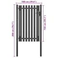 Portail de clôture de jardin Acier 1x2 m Anthracite