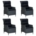 Ensemble à manger de jardin 7 pcs Gris foncé