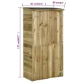 Abri à outils pour jardin Pin 85x48x177 cm
