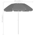 Parasol de plage anthracite 300 cm
