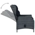 Ensemble à manger d'extérieur 9 pcs et coussins résine tressée