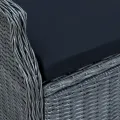 Ensemble à manger d'extérieur 9 pcs et coussins résine tressée