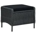 Ensemble à manger d'extérieur 9 pcs et coussins résine tressée