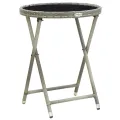 Ensemble de bistro de jardin 3 pcs Résine tressée et verre Gris