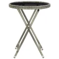 Ensemble de bistro de jardin 3 pcs Résine tressée et verre Gris