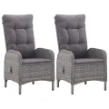 Ensemble de bistro de jardin 3 pcs Résine tressée et verre Gris
