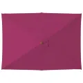 Parasol d'extérieur avec mât en bois 150x200 cm rouge bordeaux