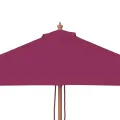 Parasol d'extérieur avec mât en bois 150x200 cm rouge bordeaux