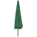 Parasol de jardin avec lumières LED et mât en métal 400 cm vert