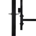 Portillon simple porte avec dessus à pointe Acier 1x1,5 m Noir