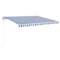 Auvent rétractable automatique 400x350 cm Bleu et blanc