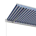 Auvent rétractable automatique 400x350 cm Bleu et blanc
