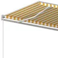 Auvent manuel rétractable 500x350 cm Jaune et blanc