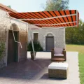 Auvent automatique sur pied 600x350 cm Orange/marron