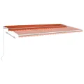 Auvent automatique rétractable et poteaux 6x3,5 m Orange marron