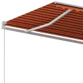 Auvent automatique rétractable et poteaux 6x3,5 m Orange marron