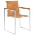 Chaises de jardin lot de 6 avec coussins Bois d'acacia solide