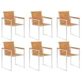 Chaises de jardin lot de 6 avec coussins Bois d'acacia solide