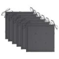 Chaises de jardin lot de 6 avec coussins Bois d'acacia solide