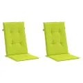 Coussins de chaise de jardin à dossier haut lot de 2 vert vif