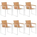 Chaises de jardin lot de 6 avec coussins Bois de teck massif