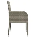 Ensemble à manger de jardin 5 pcs coussins gris résine tressée
