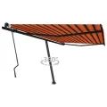 Auvent manuel rétractable sur pied 450x300 cm Orange et marron