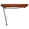 Auvent manuel rétractable sur pied 450x300 cm Orange et marron