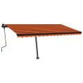 Auvent manuel rétractable sur pied 450x300 cm Orange et marron
