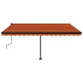 Auvent manuel rétractable sur pied 450x300 cm Orange et marron