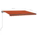 Auvent manuel rétractable sur pied 450x300 cm Orange et marron
