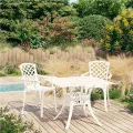 Ensemble de bistro 3 pcs Aluminium coulé Blanc