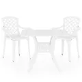 Ensemble de bistro 3 pcs Aluminium coulé Blanc