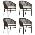 Ensemble à manger de jardin 5 pcs Marron
